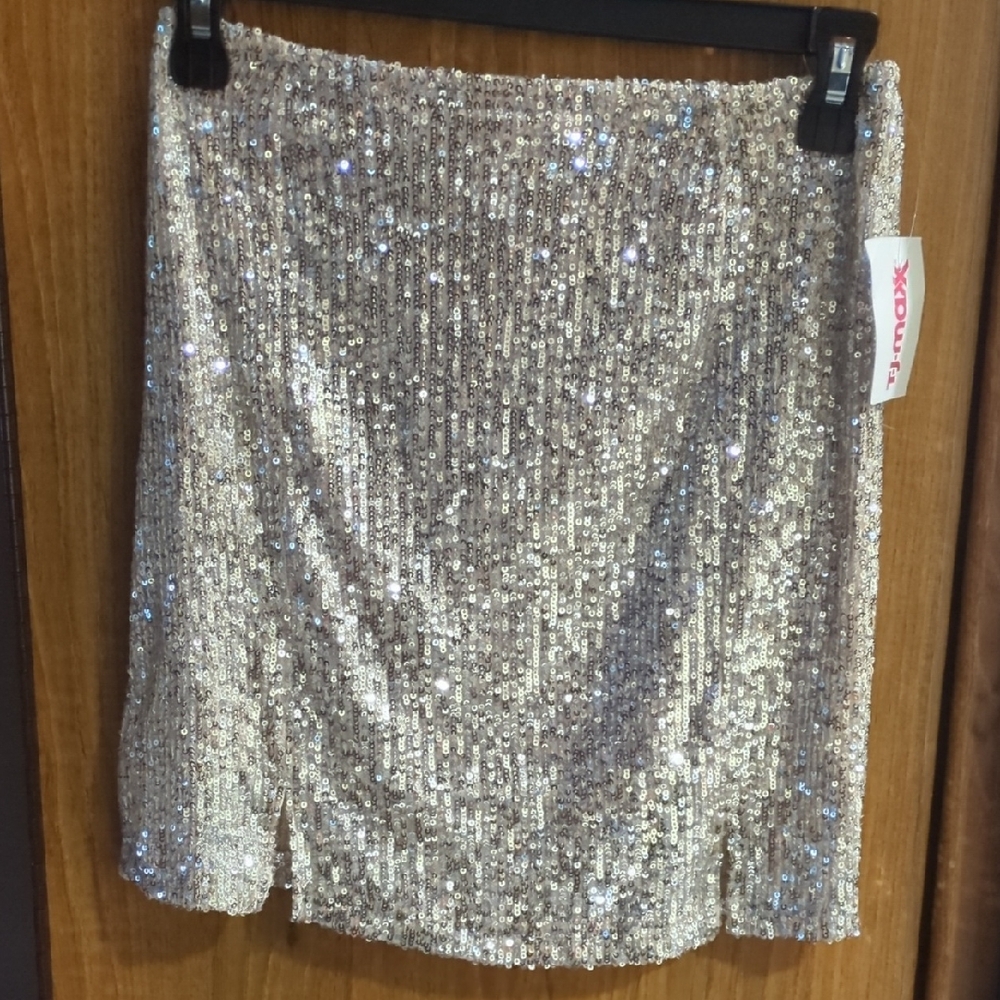 Love on a Hanger Sparkling Silver Mini Skirt